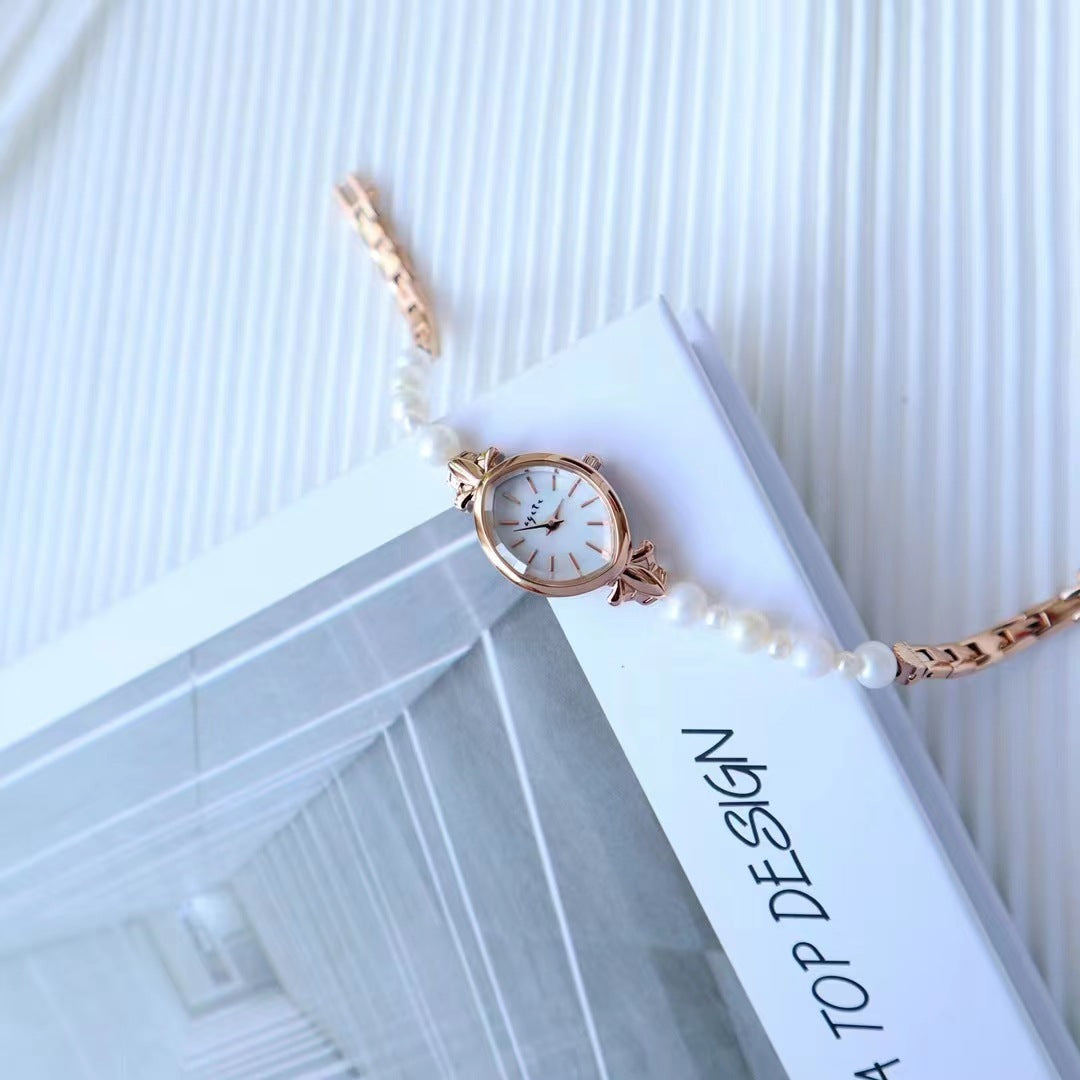 Montre avec Bracelet en Perles d'Eau Douce