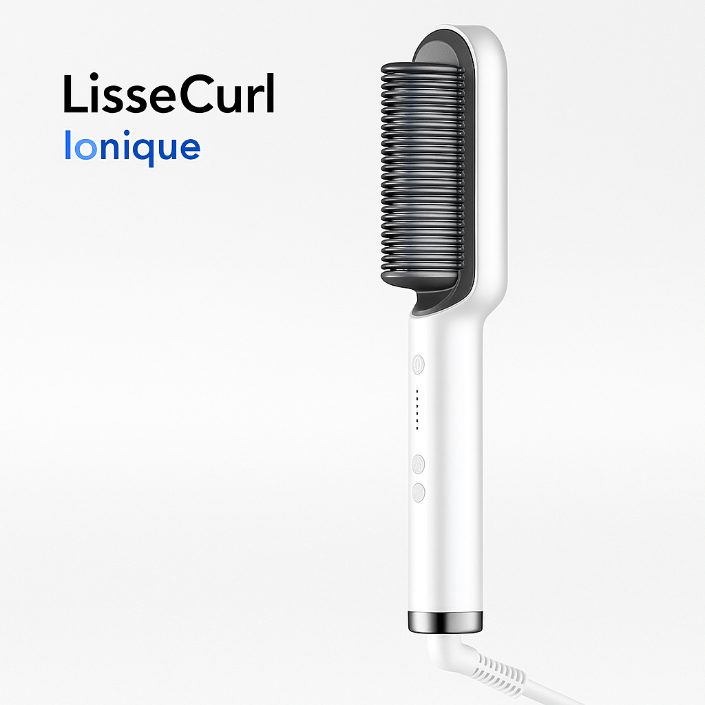 LisseCurl Ionique – Brosse 2-en-1 Lissante & Bouclante