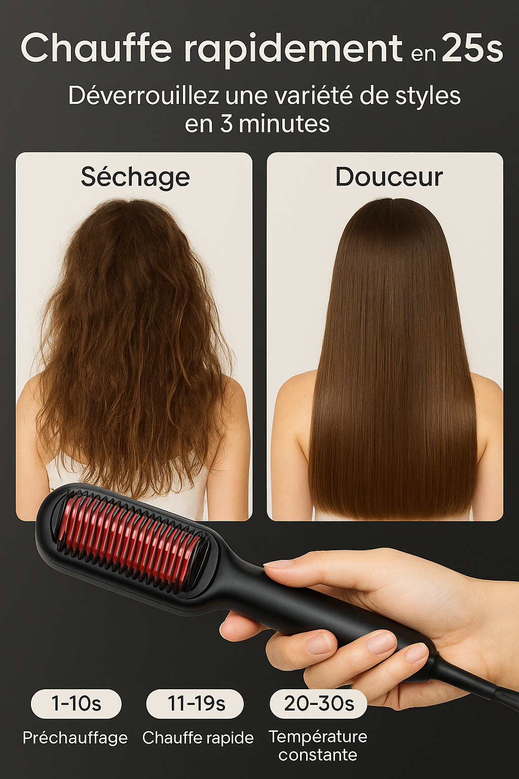 LisseCurl Ionique – Brosse 2-en-1 Lissante & Bouclante