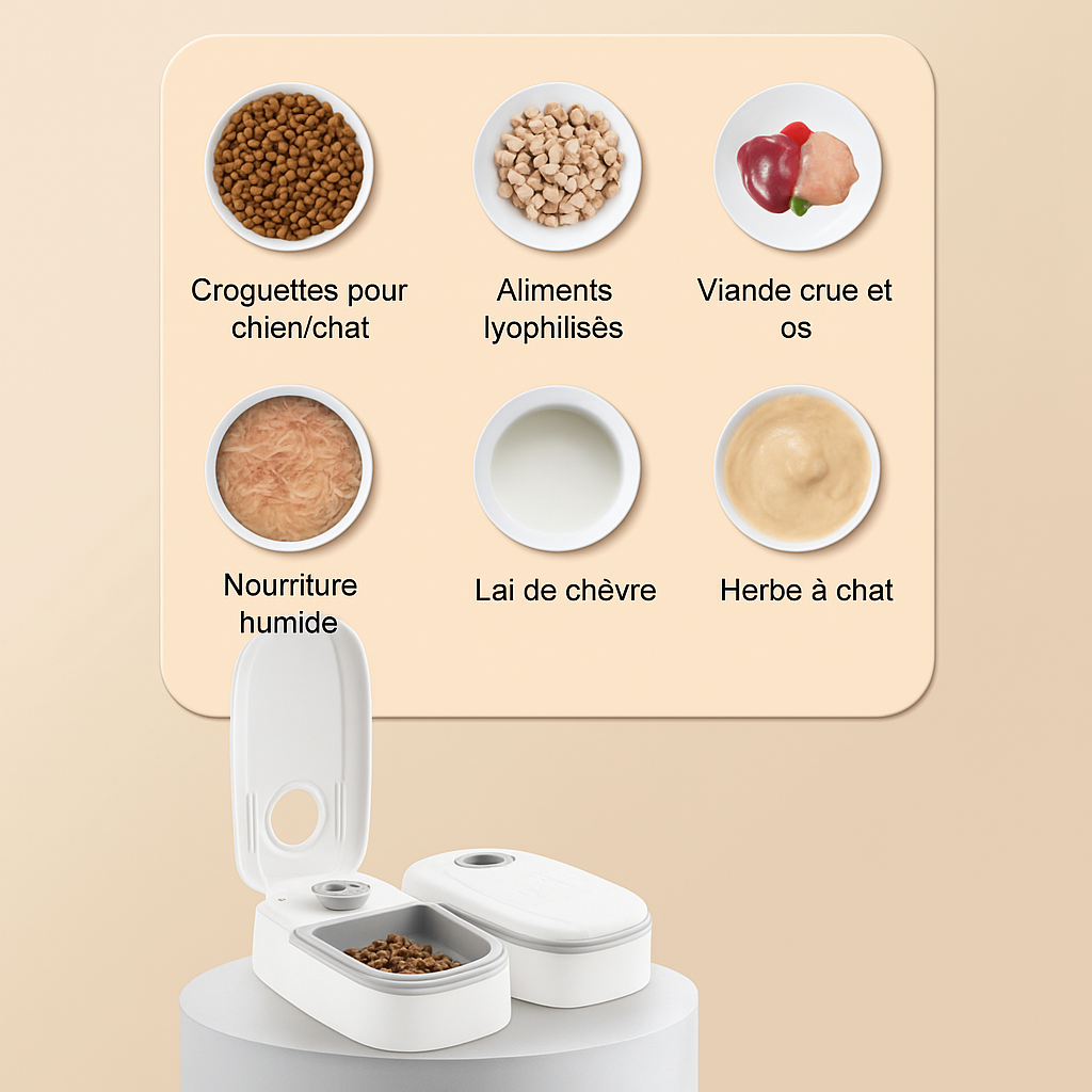 Le Distributeur Malin – Nourrit Votre Animal à l’Heure, Tous les Jours, Sans Effort !