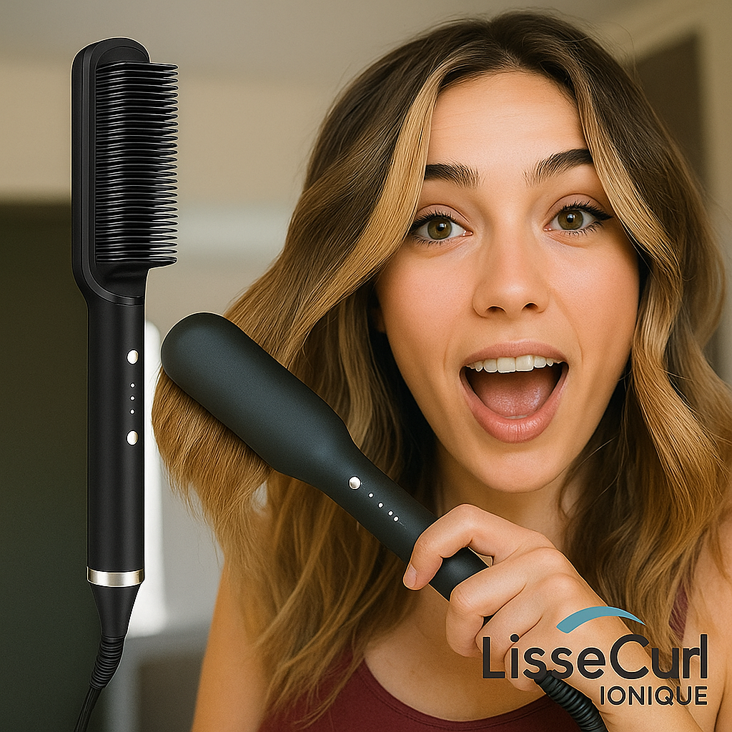 LisseCurl Ionique – Brosse 2-en-1 Lissante & Bouclante