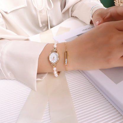 Montre avec Bracelet en Perles d'Eau Douce
