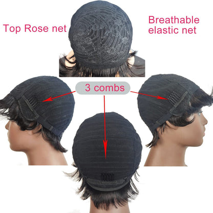 Éclat Bouclé – Perruque à Frange en Cheveux Naturels