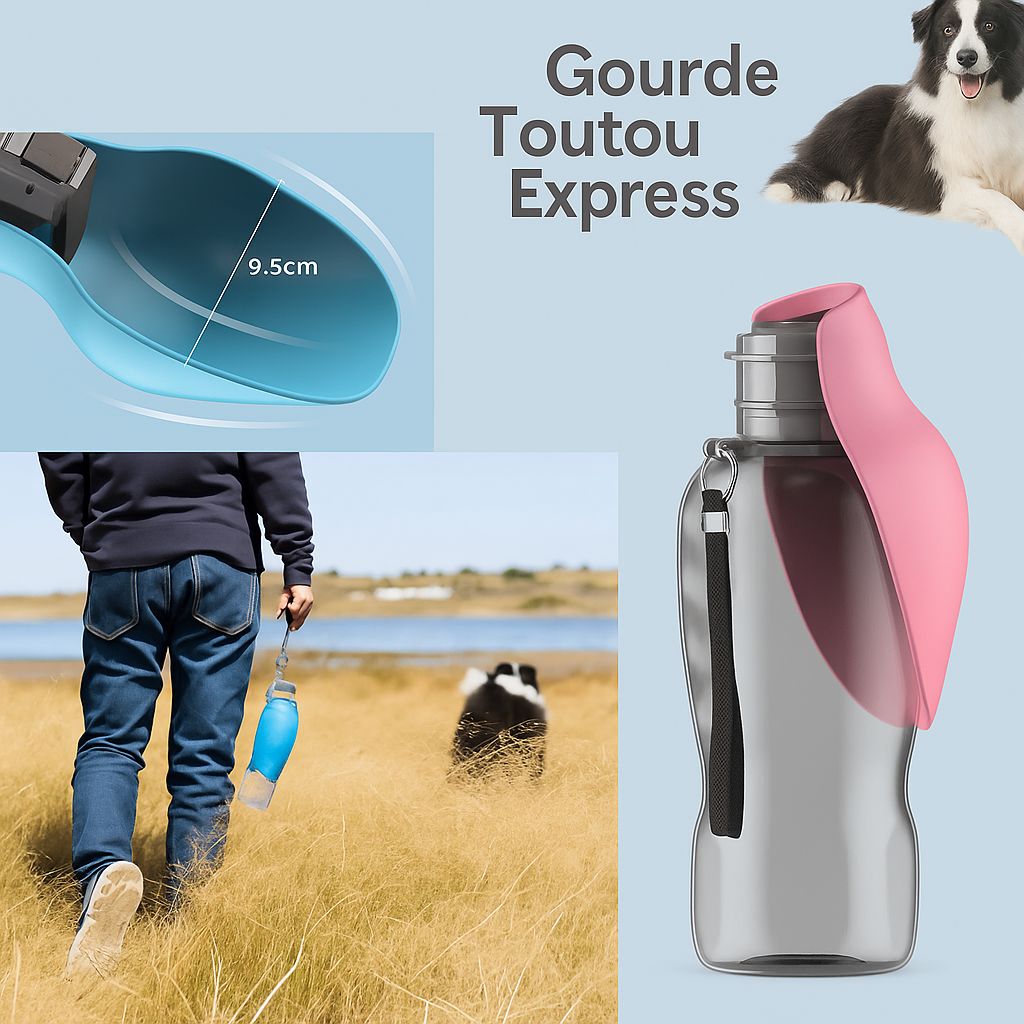 Gourde Toutou Express – La gourde idéale pour hydrater votre chien en balade !