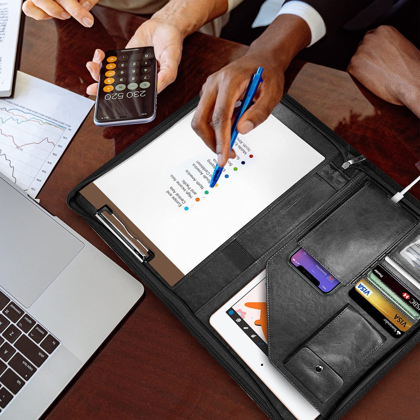 Pochette de Rangement Zippée en Cuir