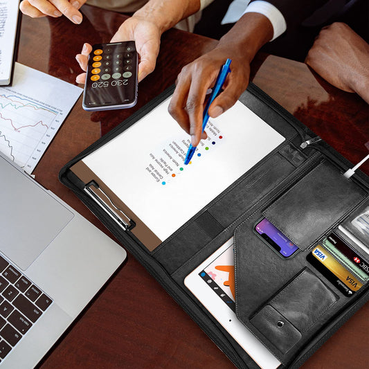 Pochette de Rangement Zippée en Cuir