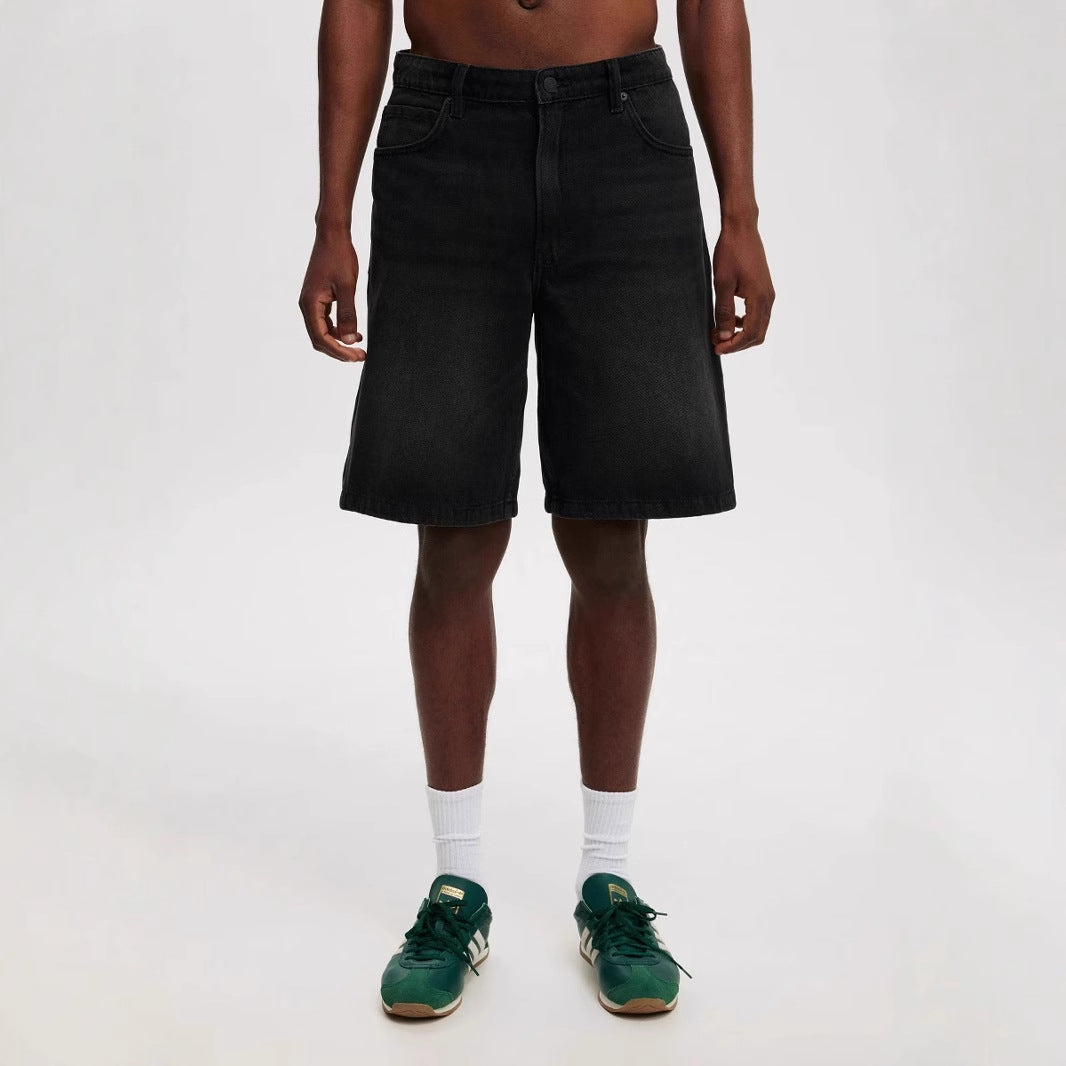 Men's Loose All-matching Jeans Middle Pants