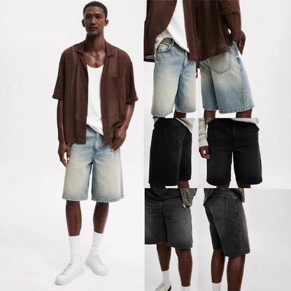 Men's Loose All-matching Jeans Middle Pants