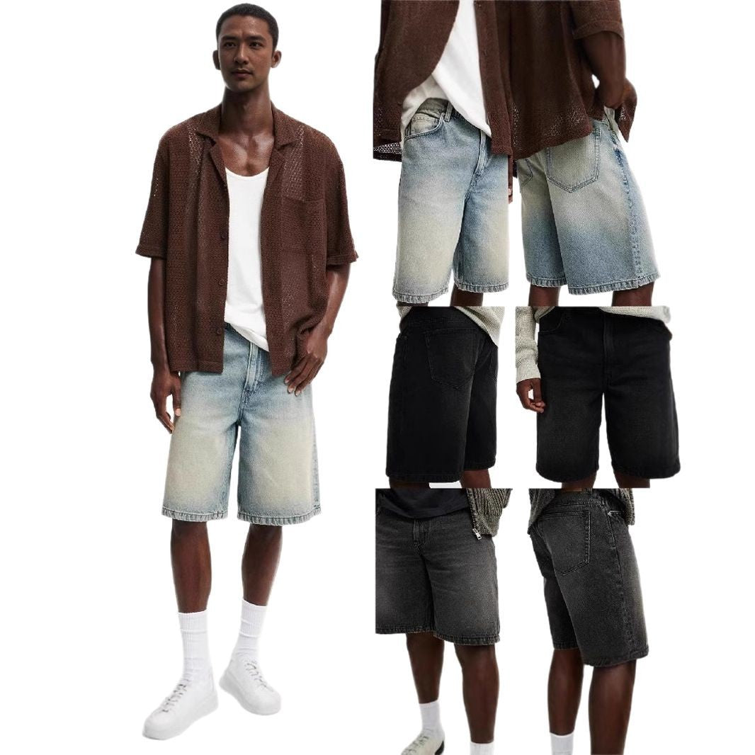 Men's Loose All-matching Jeans Middle Pants