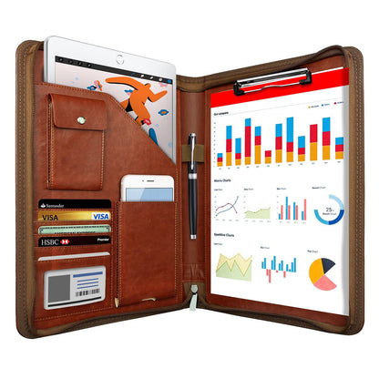 Pochette de Rangement Zippée en Cuir