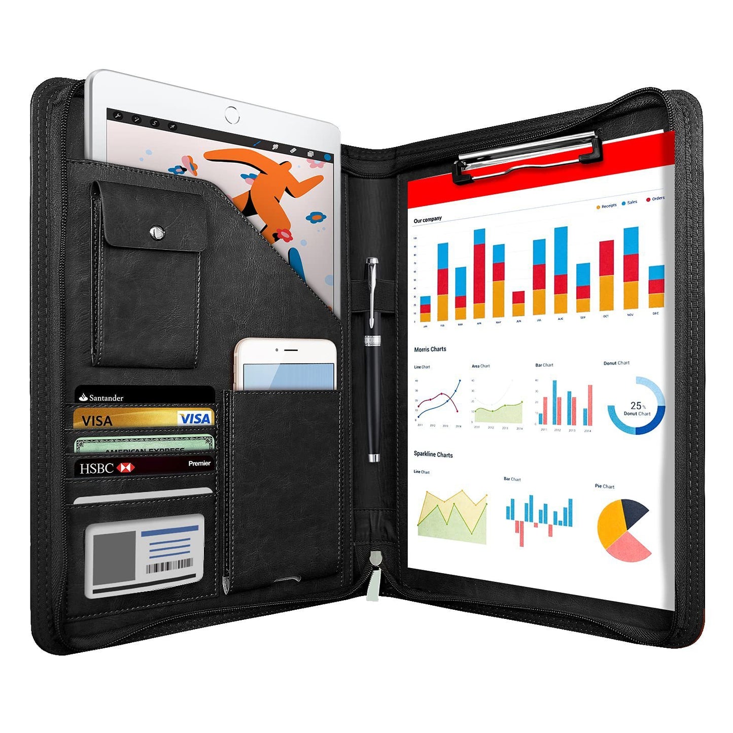 Pochette de Rangement Zippée en Cuir