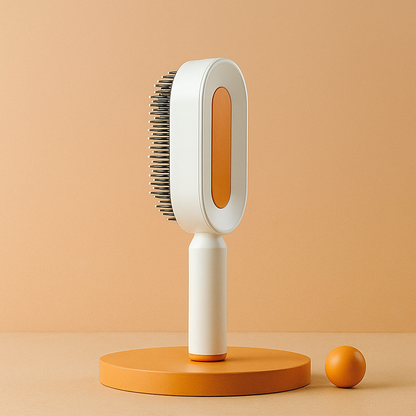 Brosse Éclat Auto-Nettoyante – Démêlez, Massez et Brillez en Un Clic !