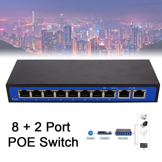 Commutateur Réseau PoE 8+2 Ports